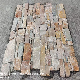  Natural Split Yellow Wooden Slate Wall Stone Cladding Ledge Stone for Sales