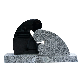  Abstract Shape Absolute Black and Grey White Granite Tombstone