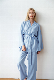 Organic Cotton Loungewear Women Sets 2 PCS Sleepwear Long Pants and Robe Top with Belt