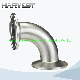 SS304 SS316 Stainless Steel 90 Degree Clamp Elbow with Ferrule Ends Bpe Standard Diary Fittings