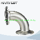  SS304 SS316 Stainless Steel 90 Degree Clamp Elbow with Ferrule Ends Bpe Standard Diary Fittings