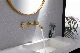 Bathrooms Double Handles Wall Mounted 59% Brass Brushed Gold Basin Faucet