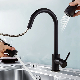 Matt Black Brass Pull Down Kitchen Sink Water Faucet (NA011)