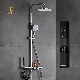  Four Function European Luxury Wras Chrome Rain Brass Body Shower Water Tap Wall Mounted Tub Bathtub Shower Faucet Mixer Shattaf Set Bathroom Shower Set