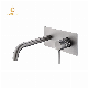 Lanerdi Modern Knurl Handle Wall-Mounted Bathroom Wash Basin Faucet Gun Metal Basin Faucet Wall Mounted Basin Taps