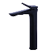 Modern Style Matte Black Hot and Cold Copper Long Brass Bathroom Tap