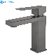 Grey Brushed Bathroom Faucet Single Hole Deck Mounted Basin Brass Mixer Tap