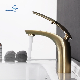 Aquacubic Gold Single Handle Bathroom Vessel Sink Faucet Vanity Bathroom Faucet Water Basin Mixer Taps Brushed Gold Lavatory Tap Factory