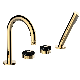  High-End Luxury Design Brass Polished Chrome Matte Black Brushed Gold Bathroom Double Handle Tub Faucet Deck Mounted Bathtub Faucet