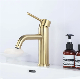  Sanitary Ware Matte Gold Color Ceramic Cartridge Stainless Steel Bathroom Sink Basin Faucets