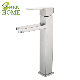 Tall Faucet 304 Stainless Steel Square Brushed Hot and Cold Water Tap Faucet Mixer Basin Sanitary