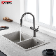  Sanipro Gun Grey Automatic Smart Sensor Touchless Sink Water Tap Mixer Pull out Kitchen Faucet with Temperature Digital Display