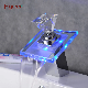  Diamond Handle LED Glass Faucet Waterfall Basin Sink Faucet (QH0819F)
