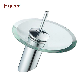 Fyeer Single Lever Round Glass Bathroom Waterfall Faucet