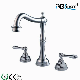  Stainless Steel Three Holes Deck Mounted Two Lever Handle Basin Mixer
