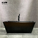 Black Matte Hotel Project Stone Resin Acrylic Solid Surface Bathroom Freestanding Bathtub