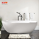  Classic Oval Shaped Solid Surface Acrylic Stone White Freestanding Tub 170cm for Bathroom