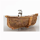 Circular Freestanding Bathtubs SPA Hot Tub Building Material Bathroom Accessories Bathroom Furniture Sanitary Ware Brown Marble Vessel Shape Bathtub