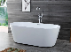  Bathroom Acrylic Durable Oval Shaped White Freestanding Indoor Outdoor Soaking Tub Bathtub for Adult