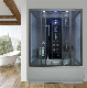  Glass Sliding Door Rectangle Shower Cabin Steam Shower Room with Bathtub Water Outlet