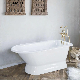 Ortonbath Pedestal Soaking Freestanding Cast Iron White Enameled Handmade Bathroom Tub Bathtub Without Faucet Mixer