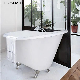 Ortonbath Luxurious Pedestal Soaking Freestanding Cast Iron White Enameled Handmade Bathroom Tub Bathtub Without Faucet Mixer