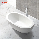  Kingkonree Classical Oval Shape Standing Bathtub Solid Surface Stone Bath Tub