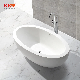 Kingkonree Classical Oval Shape Standing Bathtub Solid Surface Stone Bath Tub