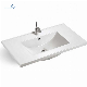 Rectangle Shaped Polymarble Resin Wash Basin Counter Top Lavabo White Bathroom Sink