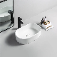 High Quality No Hole Ceramic Oval Bathroom Sink Lavabo Table Top Hand Wash Basin