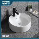  Chaozhou Sanitary Ware Factory Direct Sale Ceramic Art Basin Ceramic Wash Sink Table Top Basin with Overflew Hole and Faucet Hole