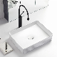  Ortonbath Rectangular Groove Design Bathroom Sink Art Countertop Bathroom Ceramic Wash Basin
