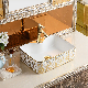 Luxury Gold Sink Lavabo Bagno Quadrato Counter Mounted Bathroom Sink Square Wash Hand Basin