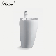 Bathroom One Piece Hand Wash Sink Ceramic Basin with Pedestal