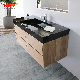 Customize Color Modern Black Marble Pattern Solid Surface Cabinet Basin Stone Small Wall Hung Mounted Basin Vanity Sink