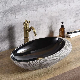  Sanitary Ware Bathroom Sinks Solid Surface Stone Dark Color Vanity Wash Basin