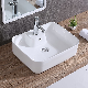 Modern Wash Basin Sink Unique Designed Rectangular Ceramic Bathroom Sink