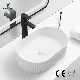 Ceramic Sanitary Wares Above Counter White Art Flute Basin for Bathroom