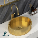  Washroom Bathroom Sinks Home Hotel Round Stainless Steel Gold Above Counter Wash Basin