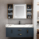 36 Inch Blue Luxury Sintered Stone Countertop Smart LED Mirror Cabinet Bathroom Vanities with Sink
