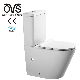 Ovs CE Europe Sanitary Ware Water Closet Ceramic Washdown Open Rimless Highly Efficient Dual-Flush Two Piece Toilet