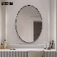 Hotel Living Room Decorative Oval Glass Silver Mirror with Frame manufacturer