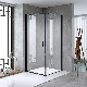  Bathroom Corner Glass Shower Cabin with Zinc Pivot Hinge Door