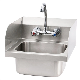  Stainless Steel Hand-Washing Basin with Tall Side and Backsplashes