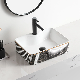 Stylish Porcelain Basin Umywalka Decal Waterproof Washing Basin Bathroom Countertop Art Square Basin