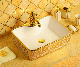 Factory Customized Different Patterns Golden Sink Single Hole Toilet Bathroom Basin for Bathroom Sinks manufacturer