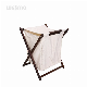 Rubber Wood Laundry Bathroom Accessories Basket