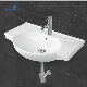  Small Half Bathroom Corner Basin Ceramic Vessel Sink Semi-Recessed Bathroom Ceramic Cabinet Basin Hand Washing Sink