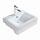  Sanitary Washing Basin Semi Recessed Lavatory Basin with Faucet Hole Ceramic Sink