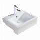 Sanitary Washing Basin Semi Recessed Lavatory Basin with Faucet Hole Ceramic Sink